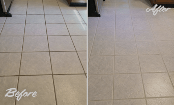 Sealed grout lines on bathroom tiles after professional sealing service.