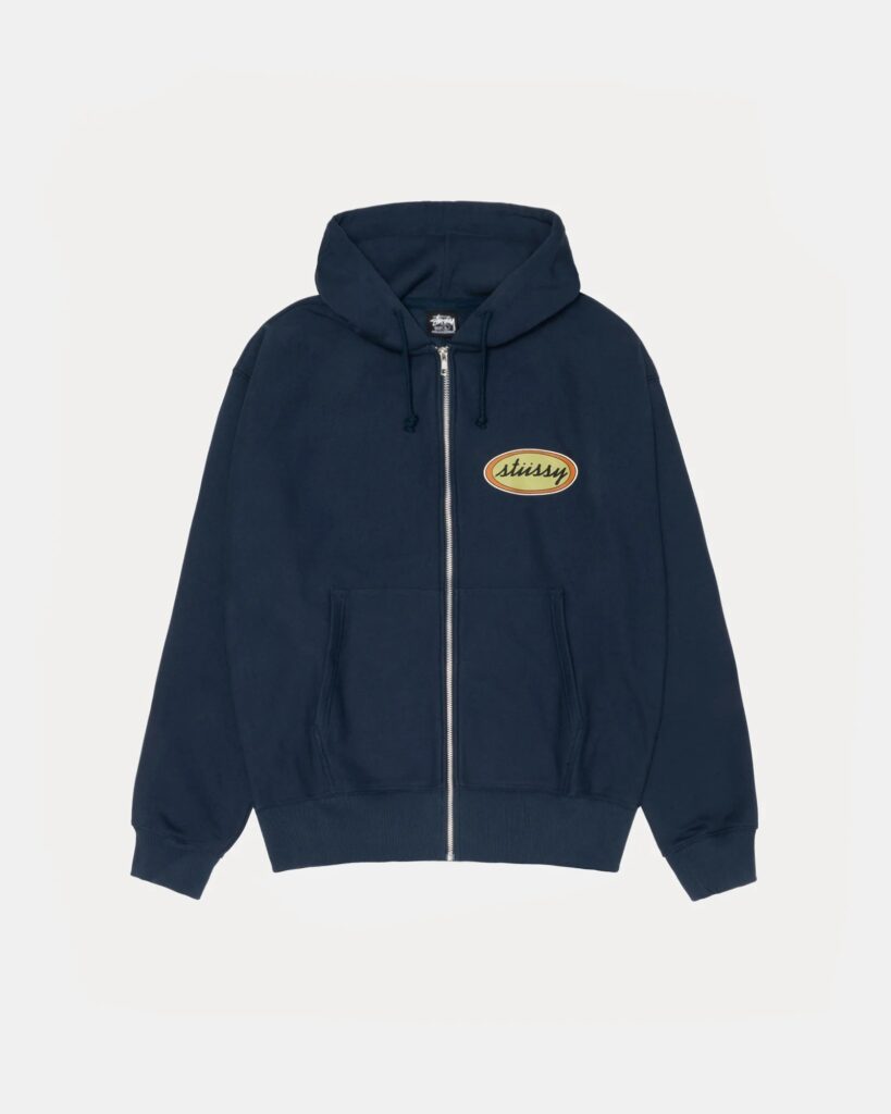 OUR LEGACY WORK SHOP OVAL ZIP HOODIE NAVY